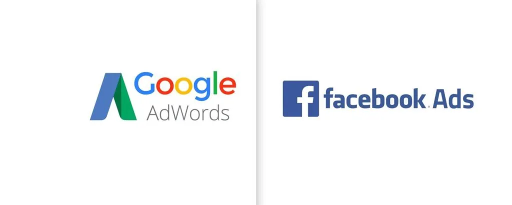 Google AdWords and Facebook Ads logos