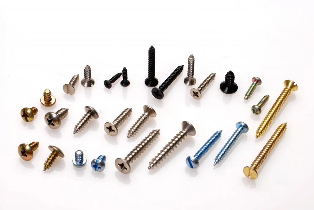 Assorted screws of different sizes and colours