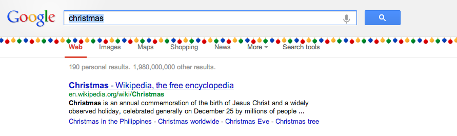 Christmas lights from Google